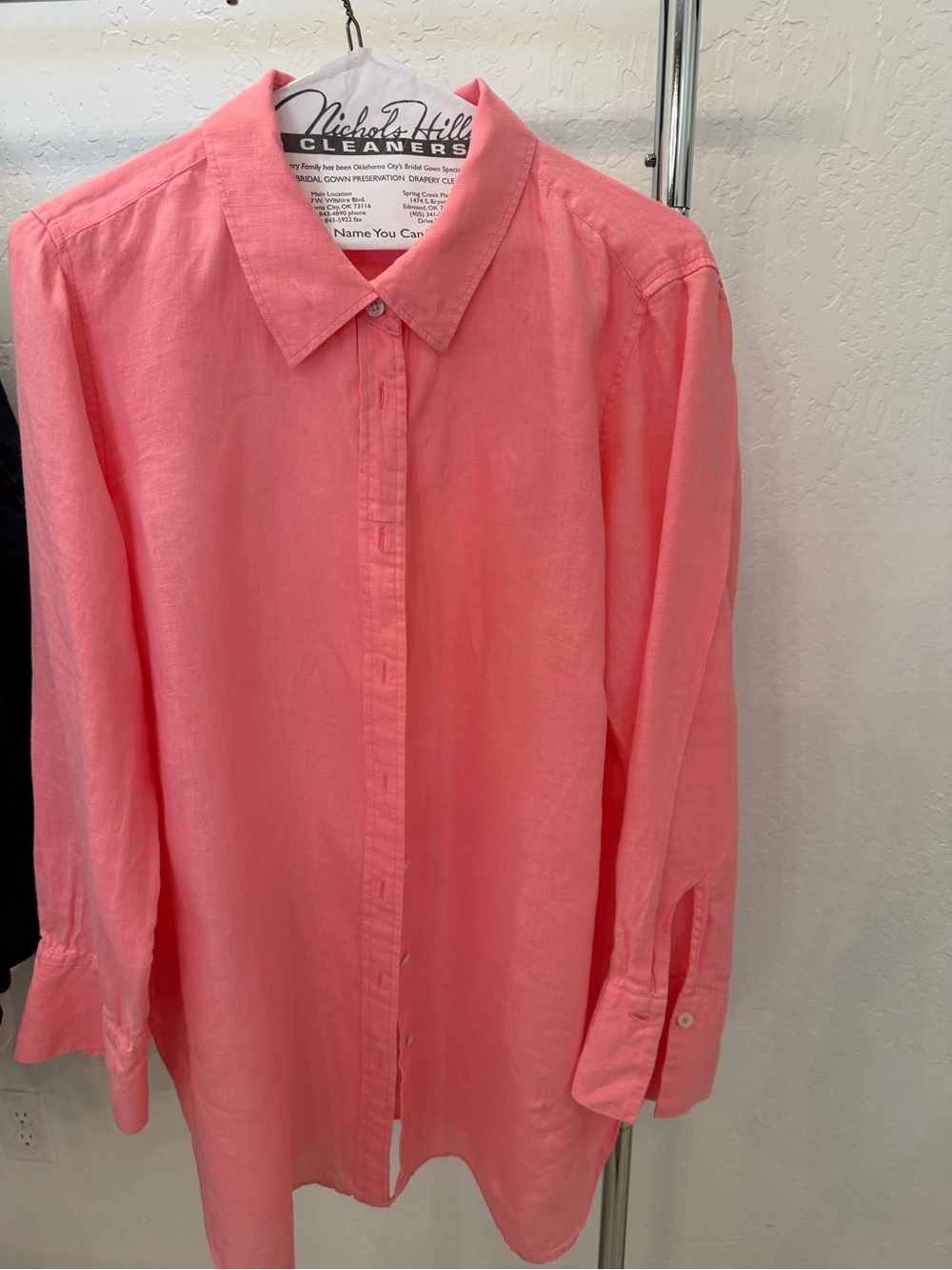 Talbots Plus Coral Linen Shirt
